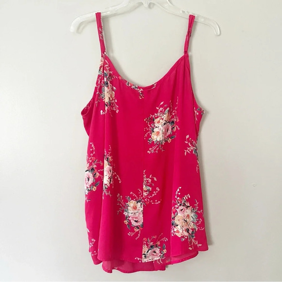 Torrid Sophie Raspberry Pintuck Georgette Swing Cami Tank Top Floral 3X Dress - Picture 6 of 11